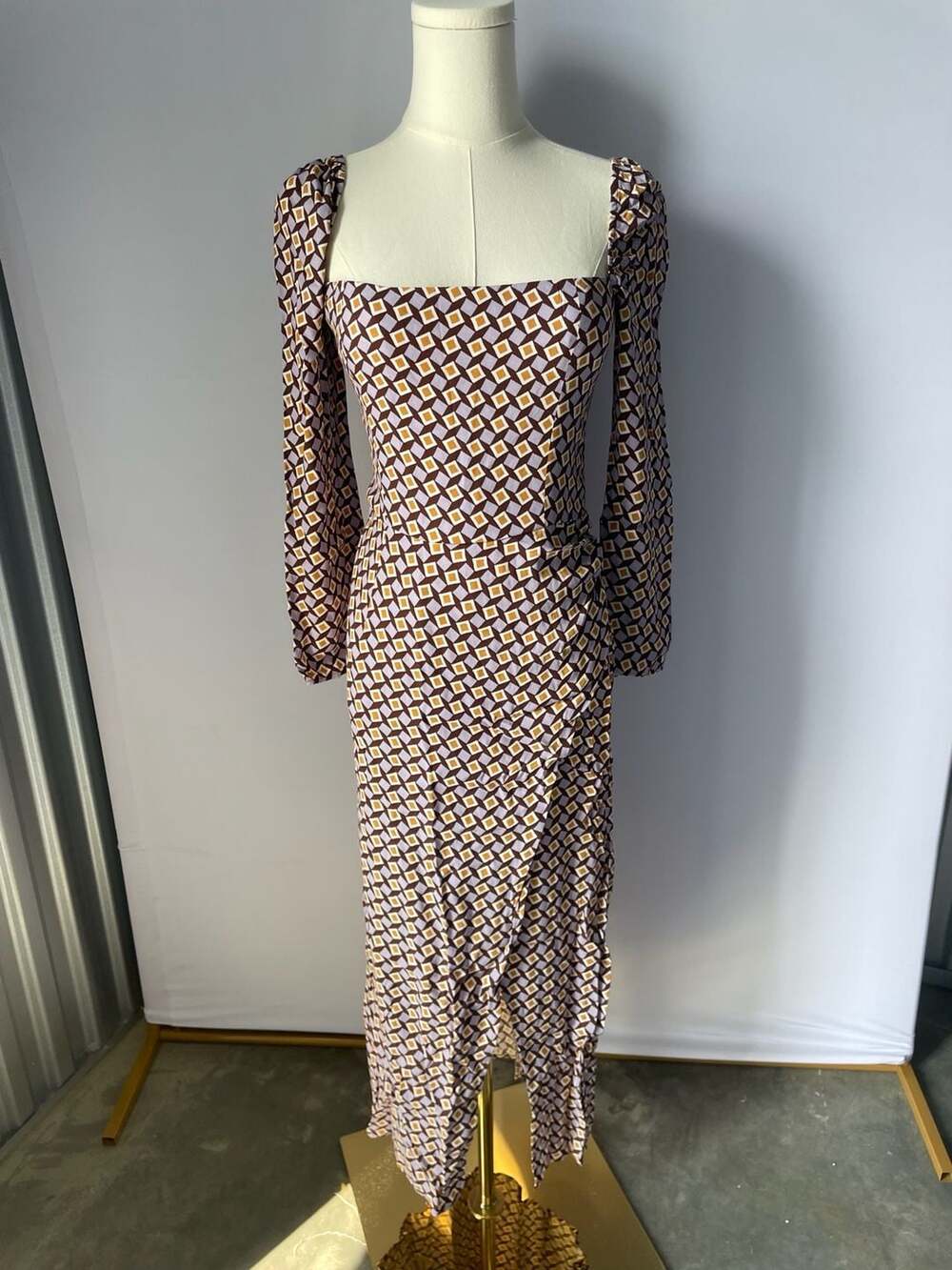 Reformation Hilda Geometric Midi Dress